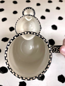 Triple Barf Mug with Orange Textured Dots