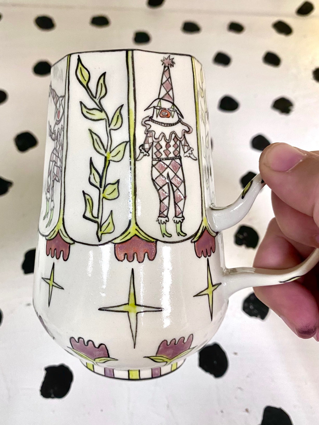 Purple Clown Cat Mug