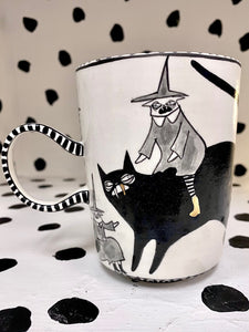 Witches with Big Cats Mug