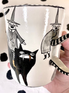 Witches with Big Cats Mug