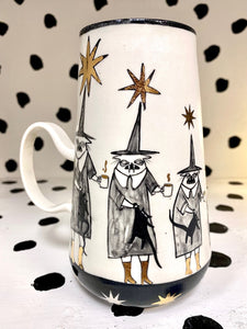 Gold Star Witch Cats Mug