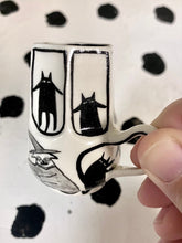 Load image into Gallery viewer, Tiny Spinning Witches and Cats Mug
