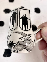 Load image into Gallery viewer, Tiny Spinning Witches and Cats Mug
