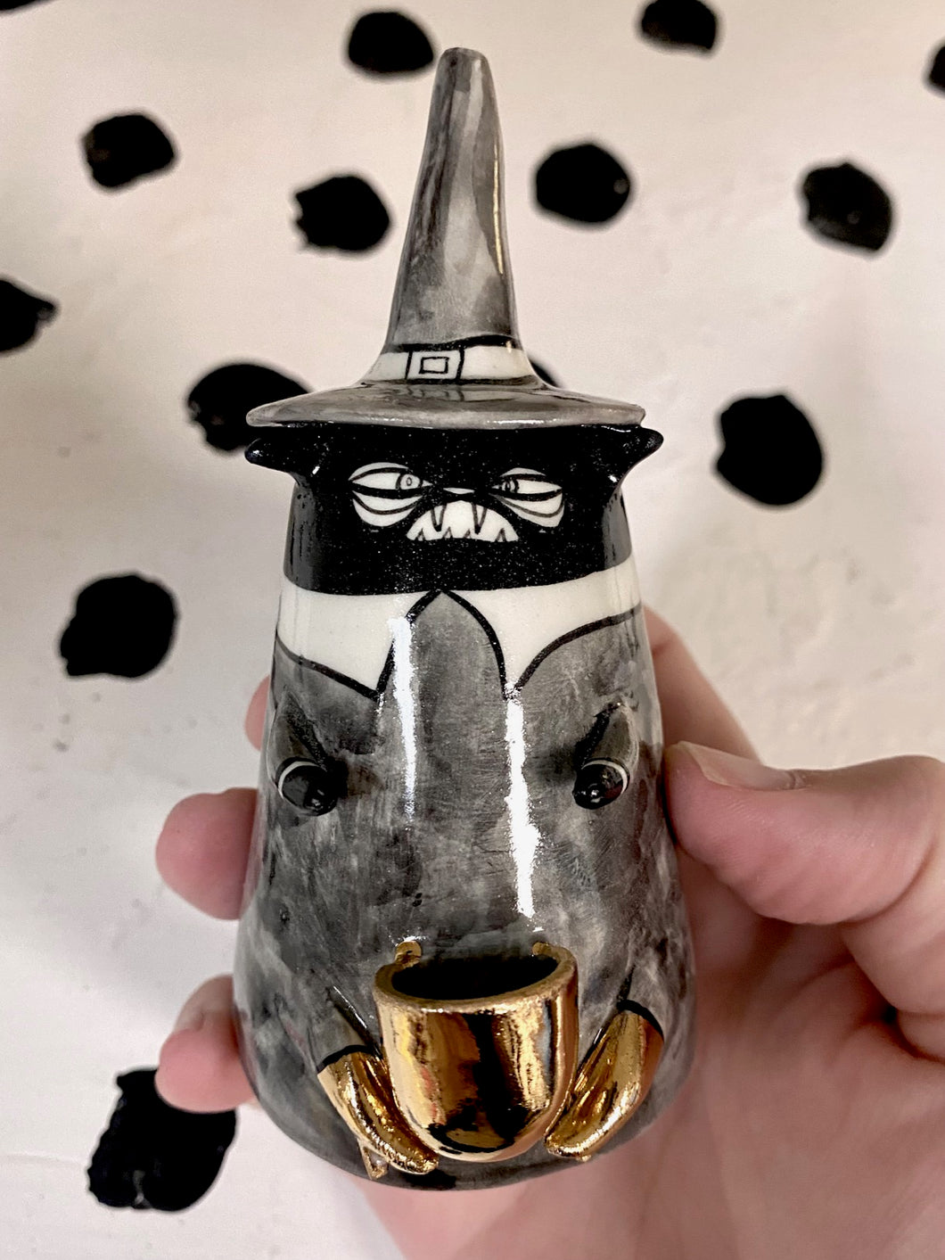 Black Cat With Gold Boots Smoke Bowl