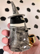 Load image into Gallery viewer, Black Cat With Gold Boots Smoke Bowl
