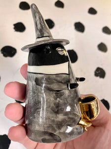 Black Cat With Gold Boots Smoke Bowl