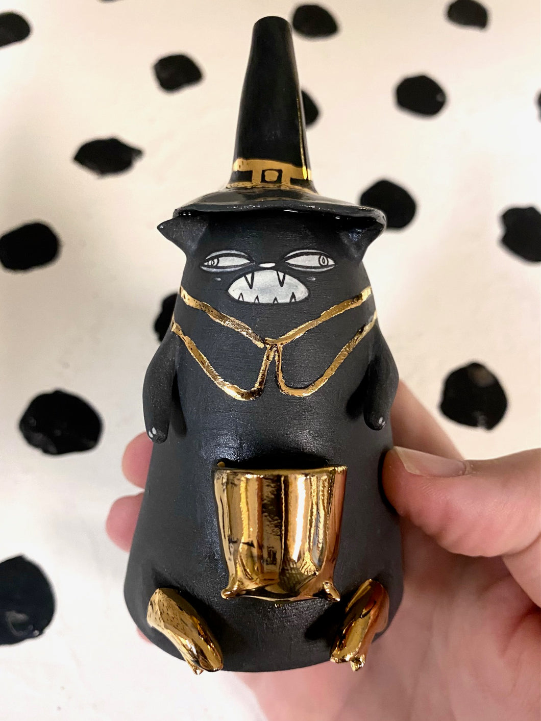 Black Cat With Gold Boots Smoke Bowl 3