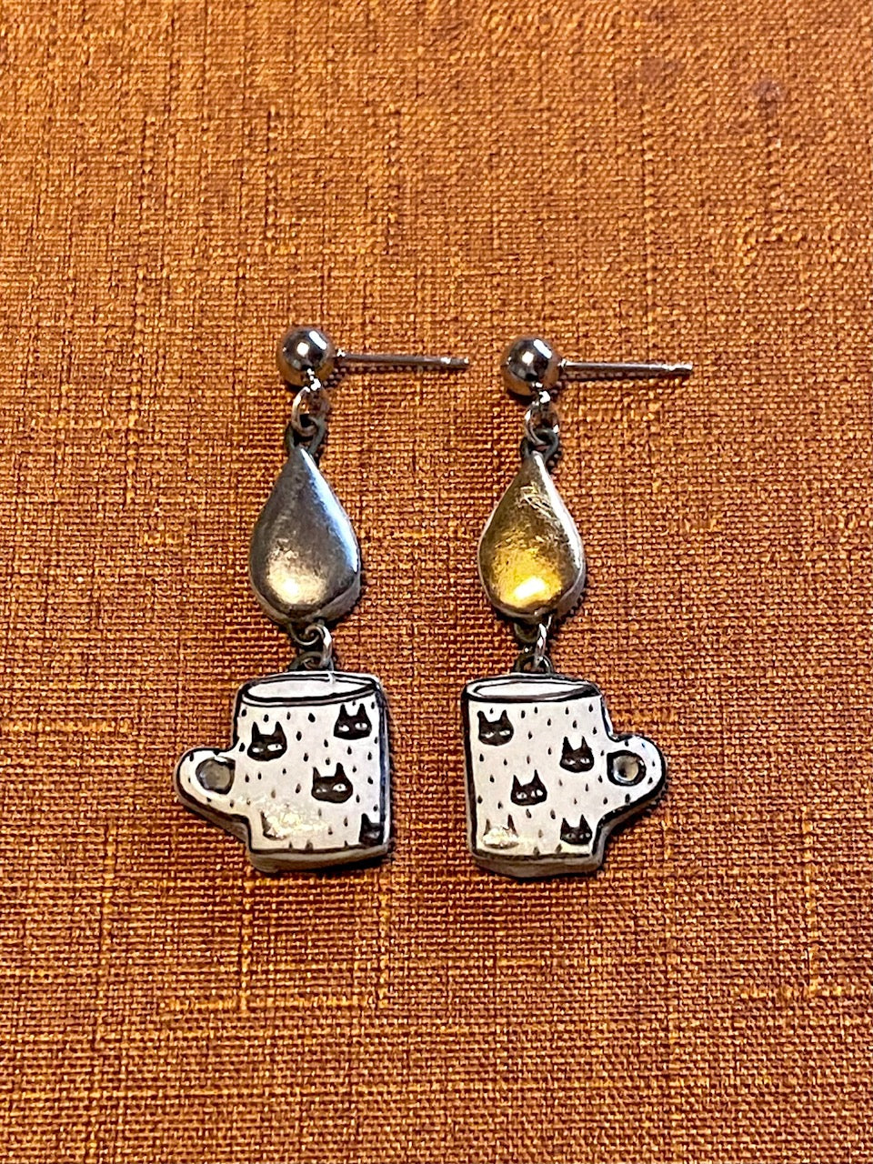 Gold and Silver Mug Earrings