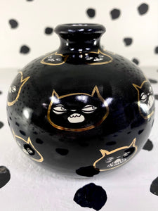 Black Cat Vase