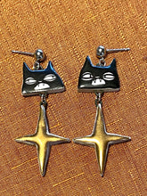 Load image into Gallery viewer, Gold Star Cat Earrings
