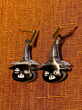 Load image into Gallery viewer, Black Cat Witch Earrings
