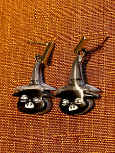 Black Cat Witch Earrings