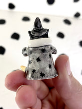 Load image into Gallery viewer, Tiny Witch Cat- Black with Grey Dress
