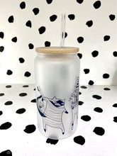 Load image into Gallery viewer, Halloween Cats Lidded Glass Tumbler- *Pre-Order*
