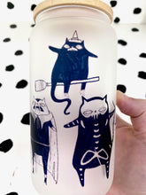 Load image into Gallery viewer, Halloween Cats Lidded Glass Tumbler- *Pre-Order*

