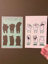Load image into Gallery viewer, Coffee Cat Sticker sheet
